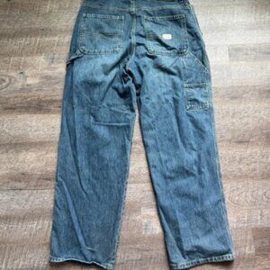 Vintage Baggy Skater 90s Bugle Boy Carpenter Jeans Cargo Wide Leg 34x30